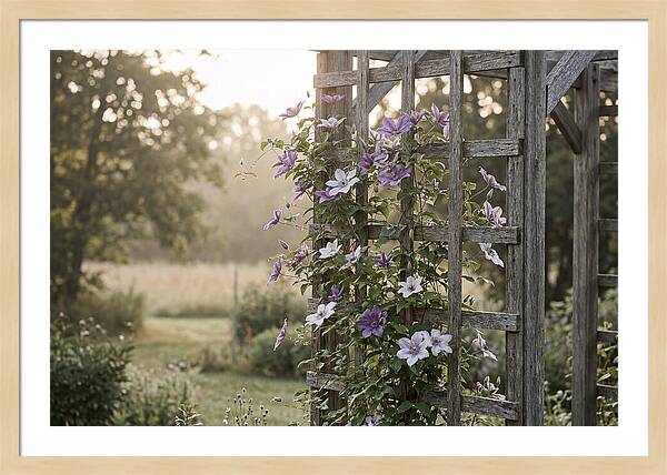 Clematis Climbing Wooden Support