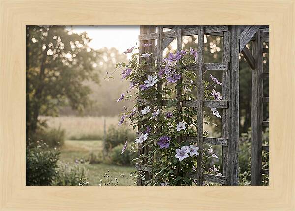 Clematis Climbing Wooden Support