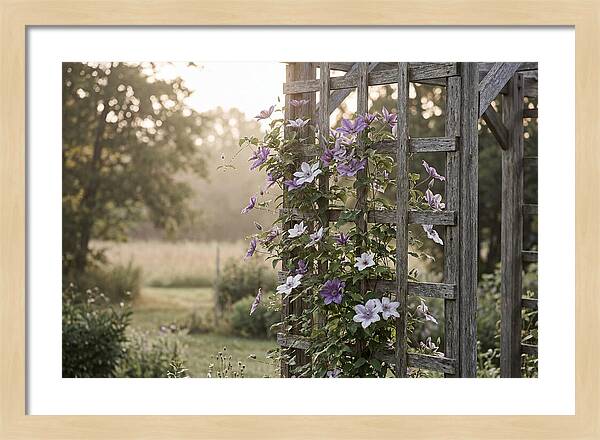Clematis Climbing Wooden Support