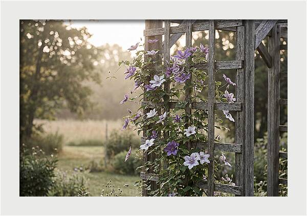 Clematis Climbing Wooden Support