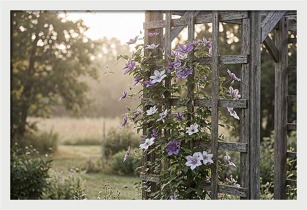 Clematis Climbing Wooden Support