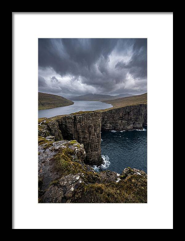 Cliff Edge Over Sorvagsvatn Lake