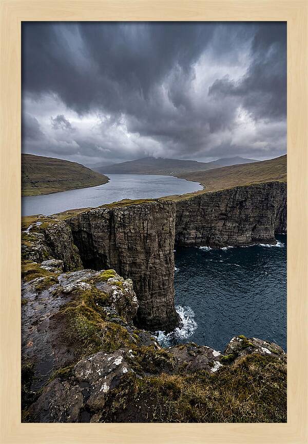 Cliff Edge Over Sorvagsvatn Lake
