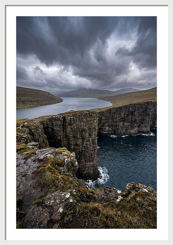 Cliff Edge Over Sorvagsvatn Lake