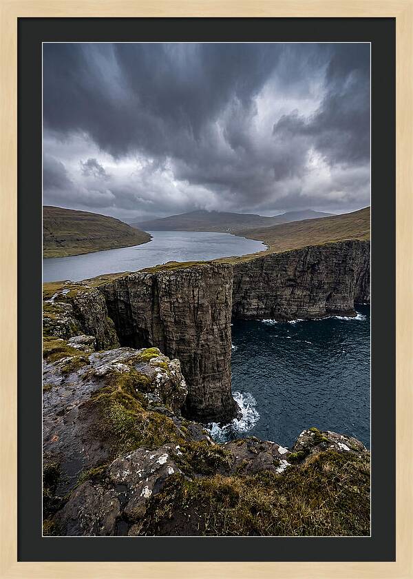 Cliff Edge Over Sorvagsvatn Lake