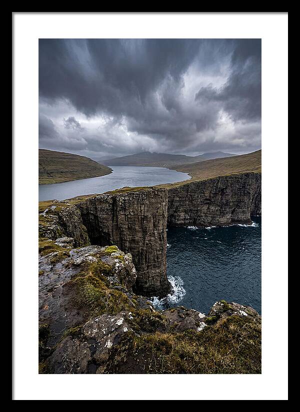 Cliff Edge Over Sorvagsvatn Lake