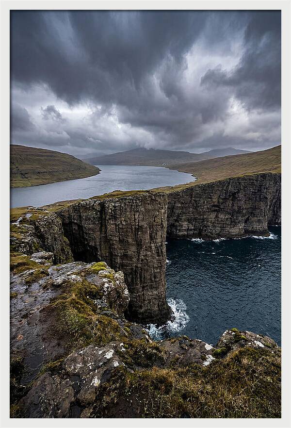 Cliff Edge Over Sorvagsvatn Lake