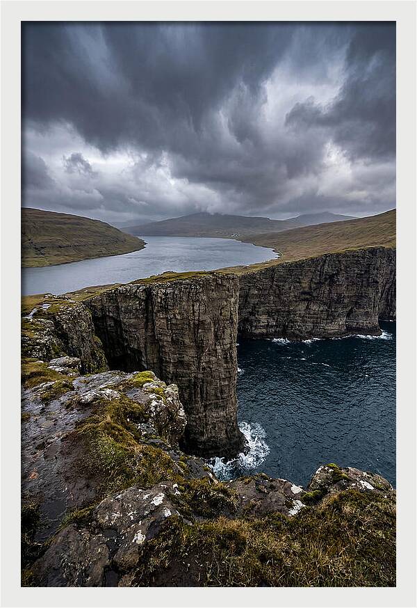 Cliff Edge Over Sorvagsvatn Lake