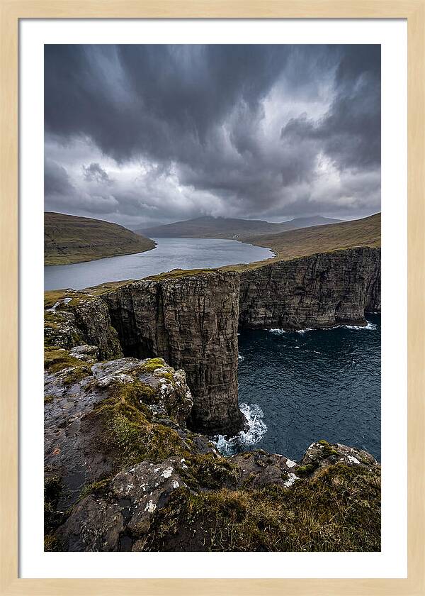 Cliff Edge Over Sorvagsvatn Lake