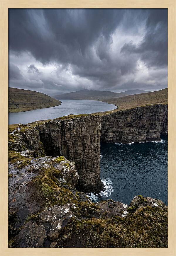 Cliff Edge Over Sorvagsvatn Lake