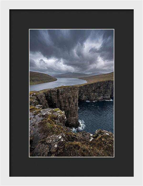 Cliff Edge Over Sorvagsvatn Lake