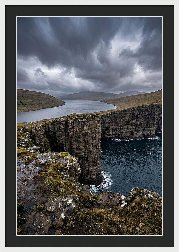 Cliff Edge Over Sorvagsvatn Lake