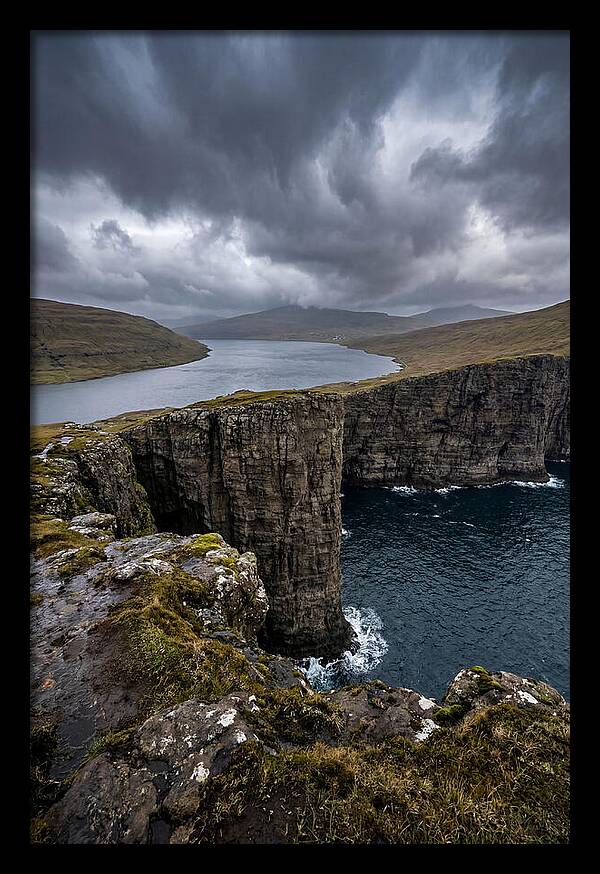 Cliff Edge Over Sorvagsvatn Lake