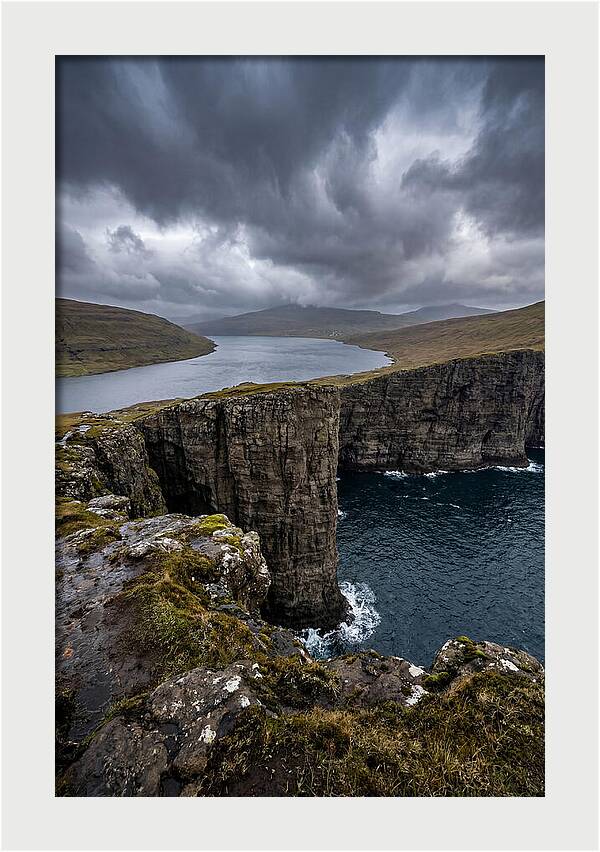 Cliff Edge Over Sorvagsvatn Lake