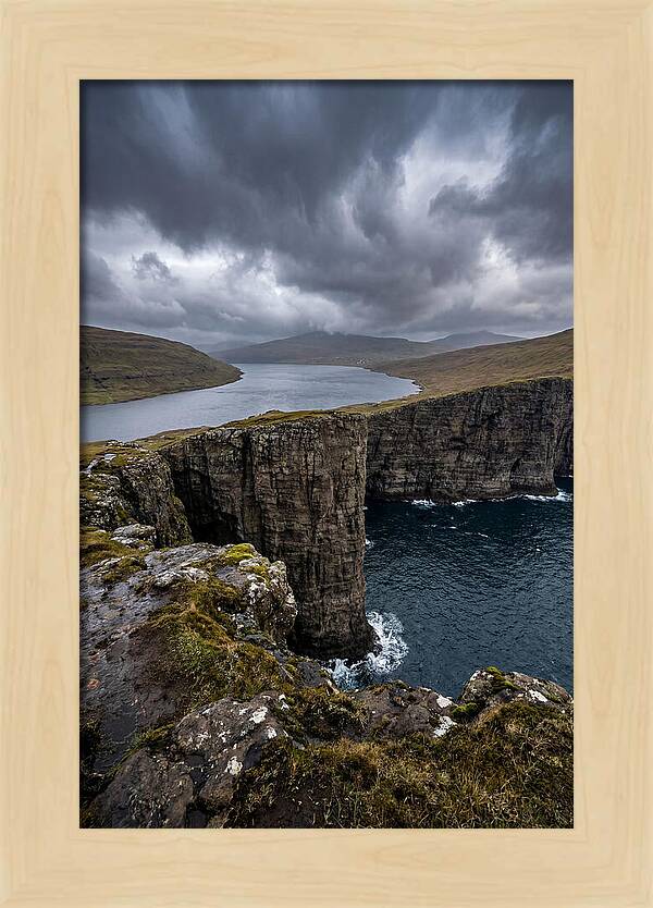 Cliff Edge Over Sorvagsvatn Lake
