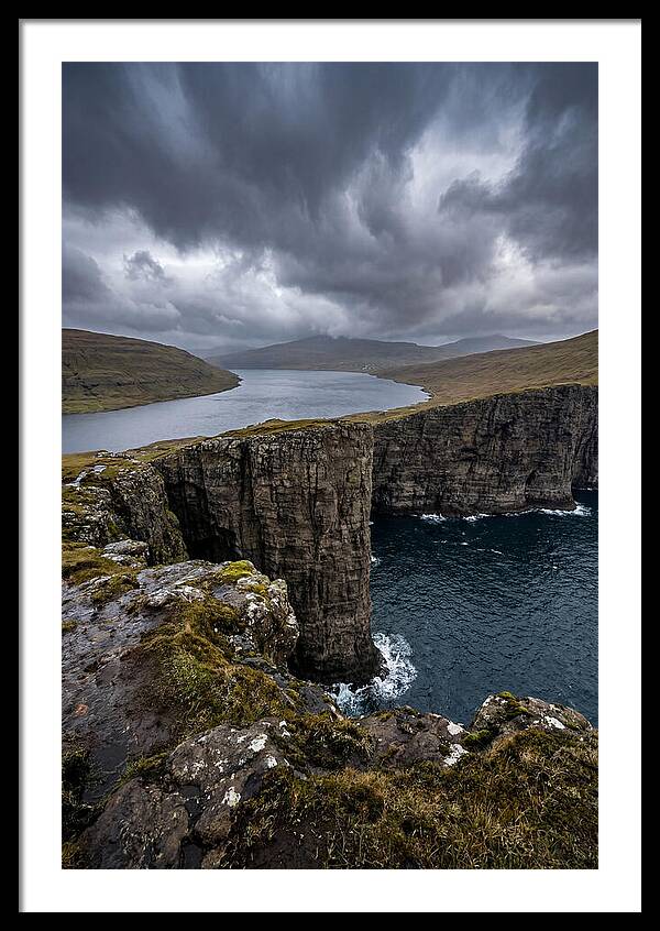 Cliff Edge Over Sorvagsvatn Lake