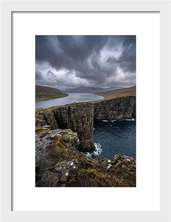 Cliff Edge Over Sorvagsvatn Lake