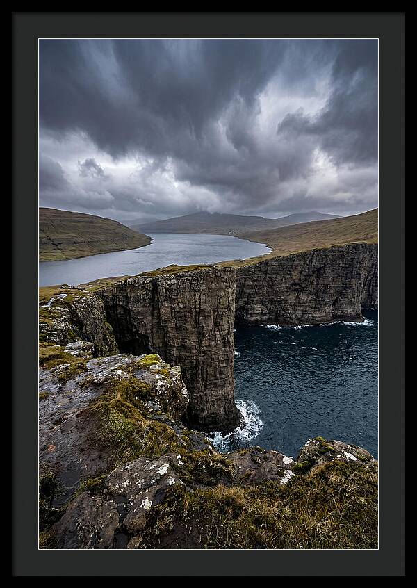 Cliff Edge Over Sorvagsvatn Lake
