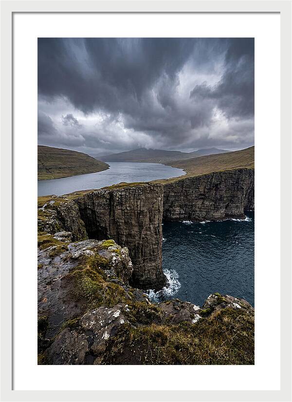 Cliff Edge Over Sorvagsvatn Lake