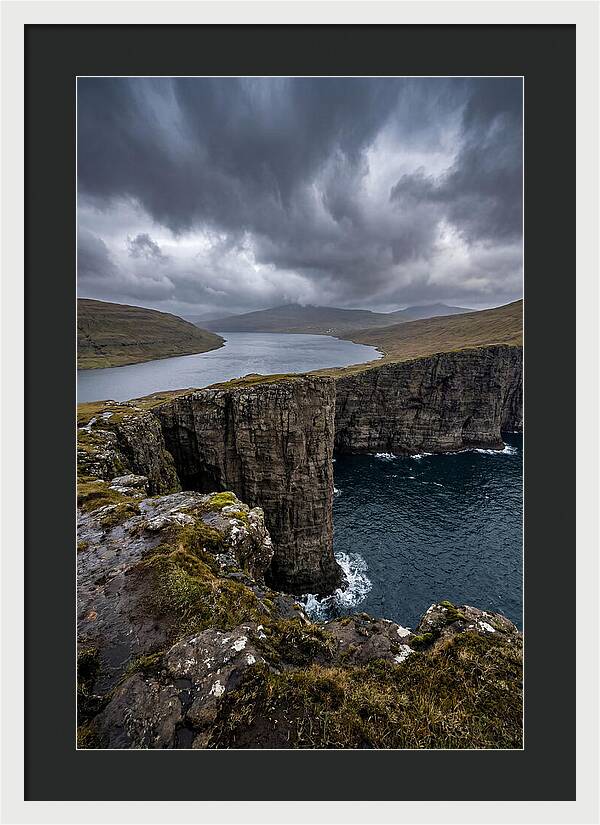 Cliff Edge Over Sorvagsvatn Lake
