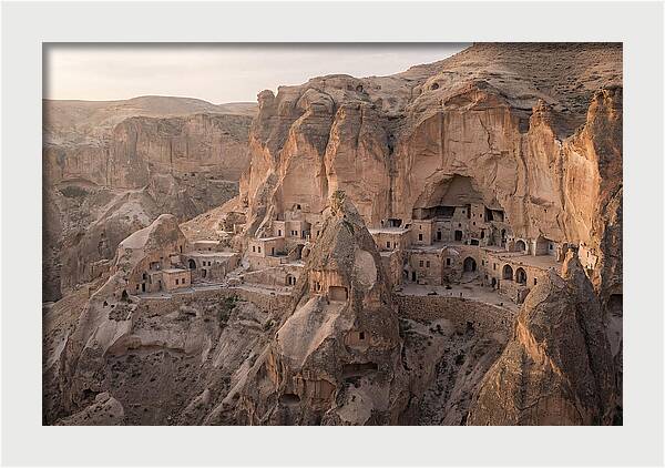 Cliffside Dwellings At Dusk