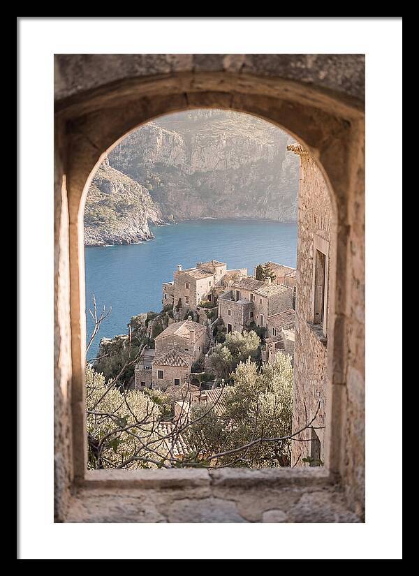 Cliffside Village Overlooking Deep Blue