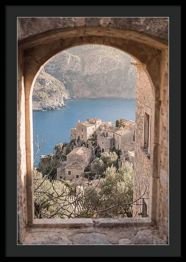 Cliffside Village Overlooking Deep Blue