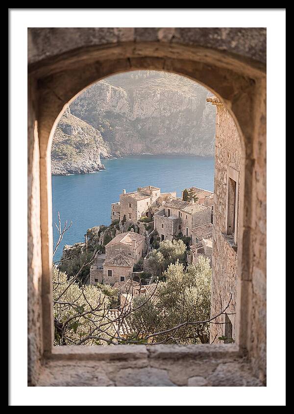 Cliffside Village Overlooking Deep Blue