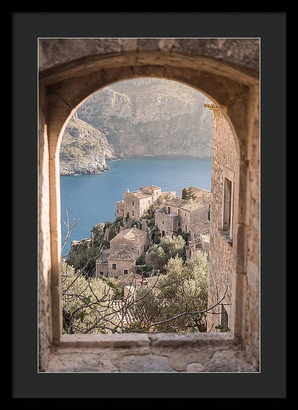 Cliffside Village Overlooking Deep Blue