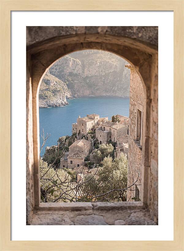 Cliffside Village Overlooking Deep Blue