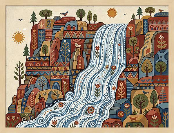 Cliffside Waterfall Scene