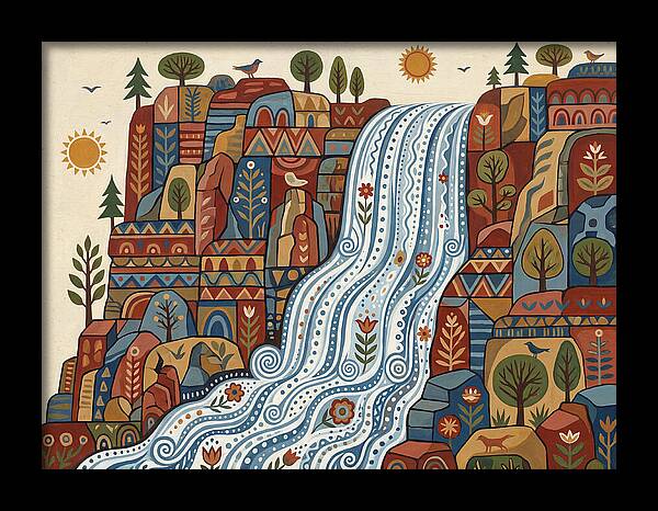 Cliffside Waterfall Scene