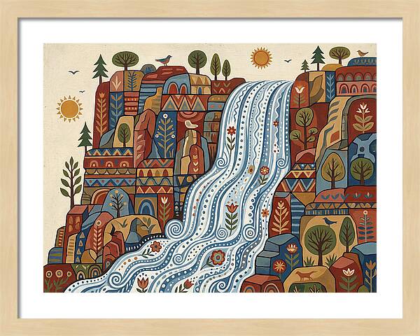 Cliffside Waterfall Scene