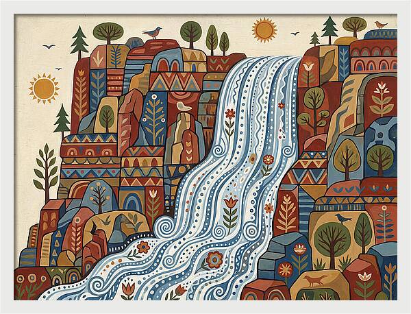 Cliffside Waterfall Scene