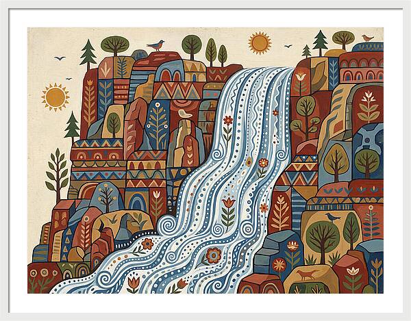 Cliffside Waterfall Scene