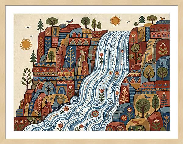 Cliffside Waterfall Scene