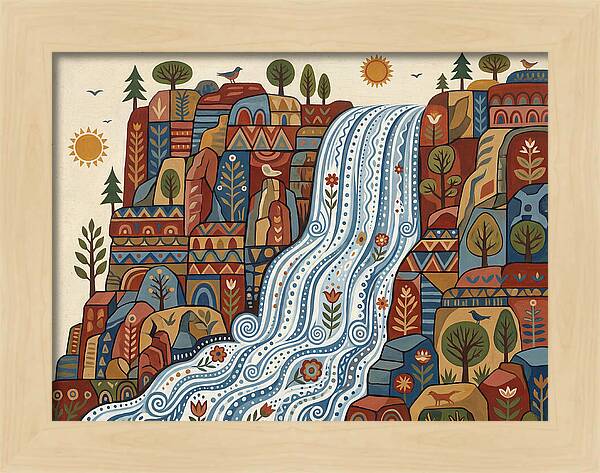 Cliffside Waterfall Scene