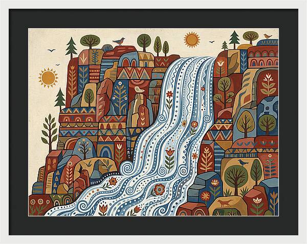 Cliffside Waterfall Scene