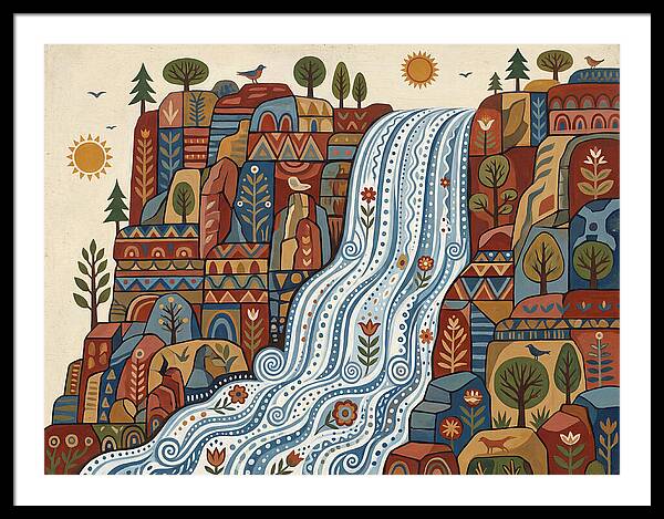 Cliffside Waterfall Scene
