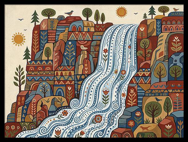 Cliffside Waterfall Scene
