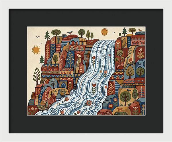 Cliffside Waterfall Scene