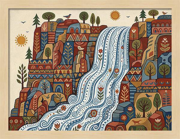 Cliffside Waterfall Scene