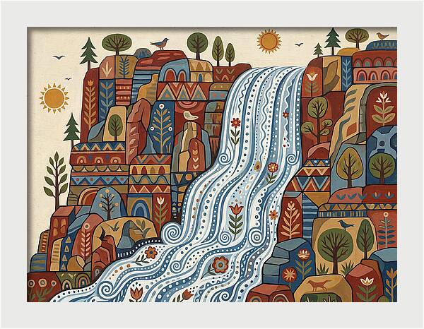 Cliffside Waterfall Scene