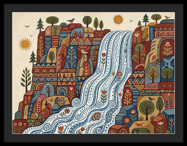 Cliffside Waterfall Scene