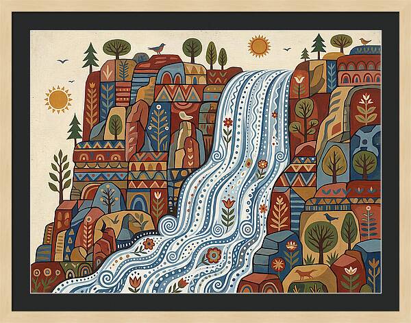 Cliffside Waterfall Scene