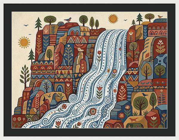 Cliffside Waterfall Scene