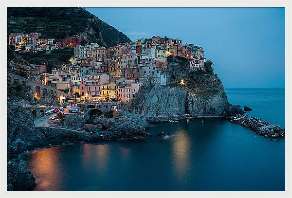 Clifftop Village At Twilight