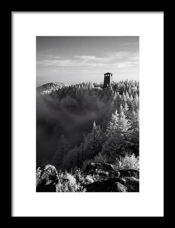 Clingmans Dome Tower In Monochrome