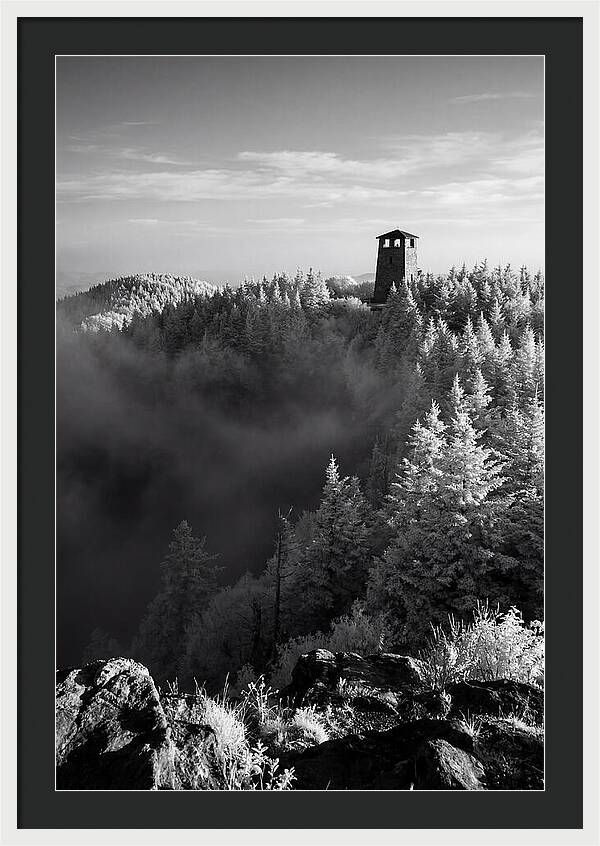 Clingmans Dome Tower In Monochrome