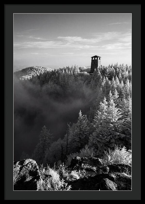 Clingmans Dome Tower In Monochrome